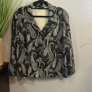 #619 RL Richard Paisley, long sleeve button down layering top size 2X ￼